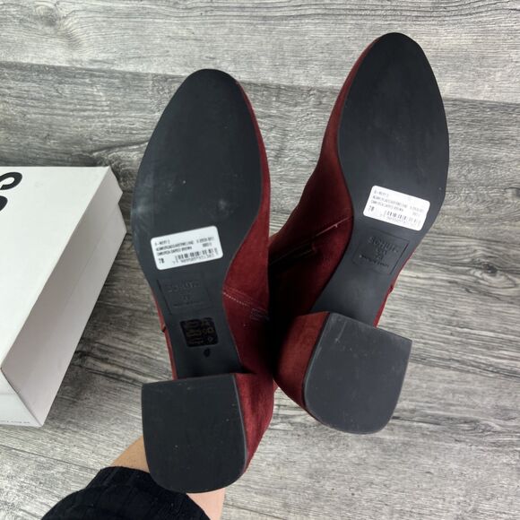 Schutz Asya Suede Boots Red Brown Womens 7B New In Box Designer - Picture 9 of 13